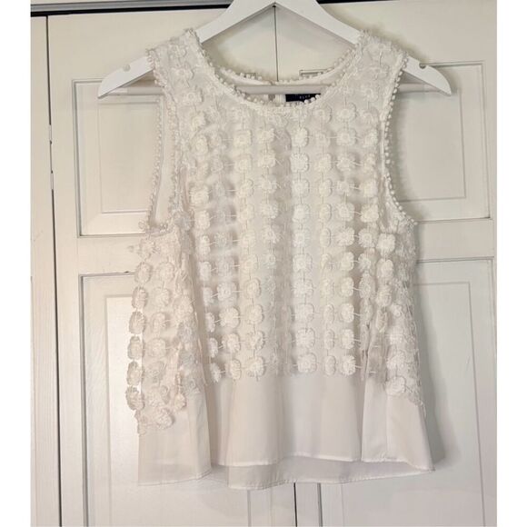 Kaari blue white lace overlay swing tank size small - Picture 2 of 8